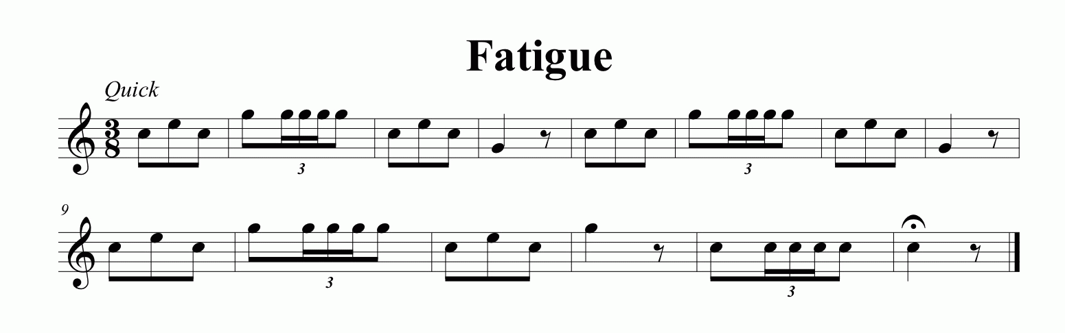 Music for the Fatigue bugle call