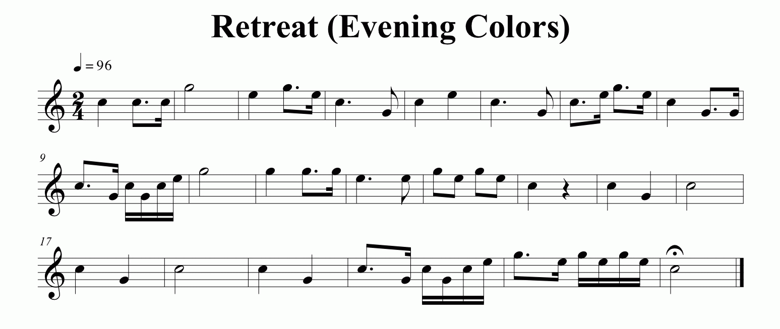 Music for the Retreat bugle call
