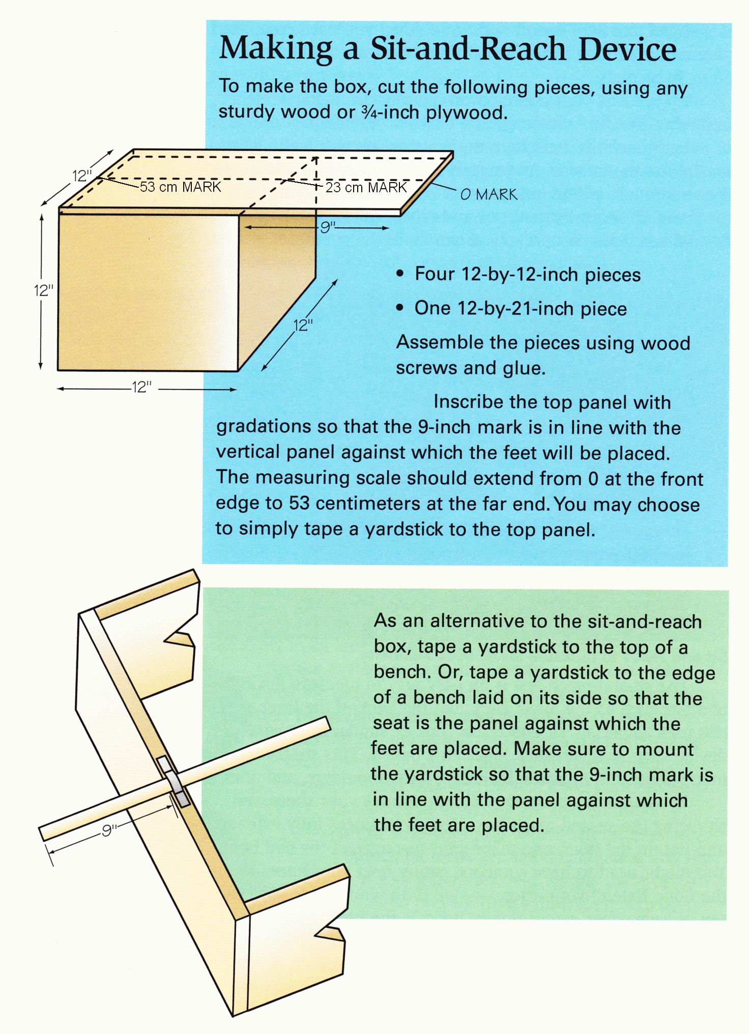 sit and reach test with tape measure