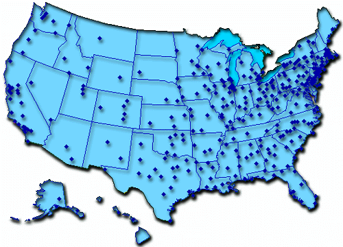 Map of BSA Council Locations