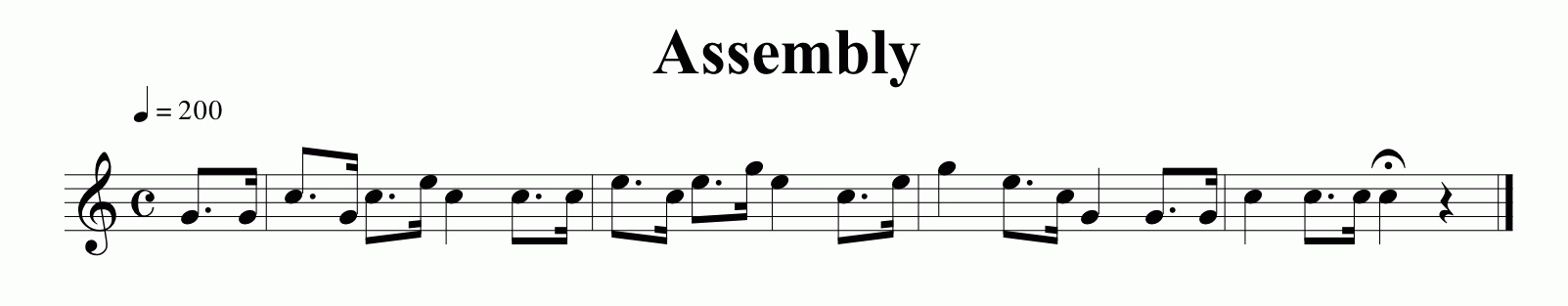 Music for the Assembly bugle call