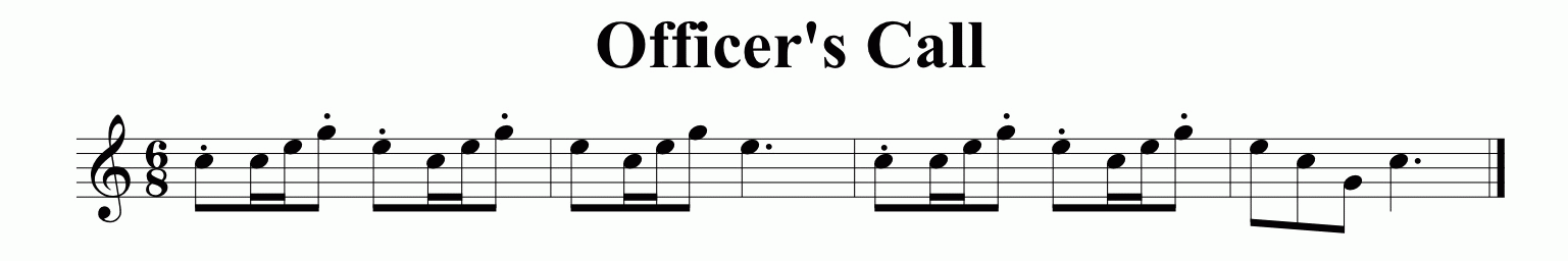 Music for the Officer's Call bugle call